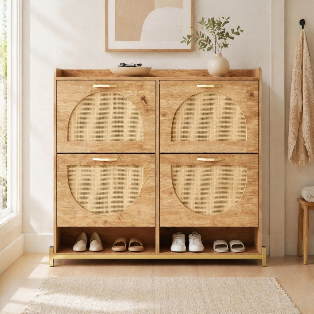 Scarpiera salvaspazio con ripiano superiore in MDF effetto legno per ingresso e corridoio 108,5 × 24 × 100 cm