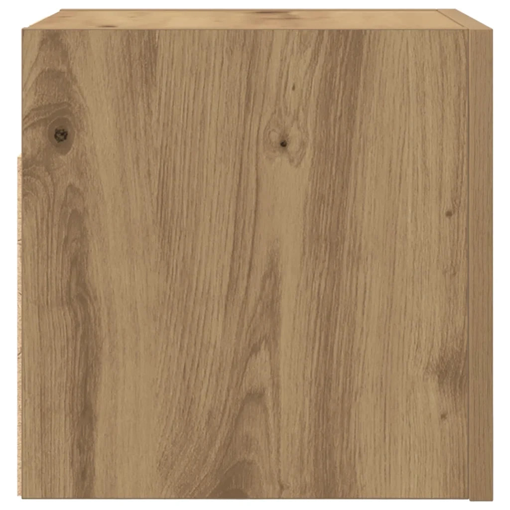 Elegante e pratico mobile porta TV a parete 30,5 x 30 x 30 cm realizzato in legno di rovere composito finitura artigianale 02_0050882