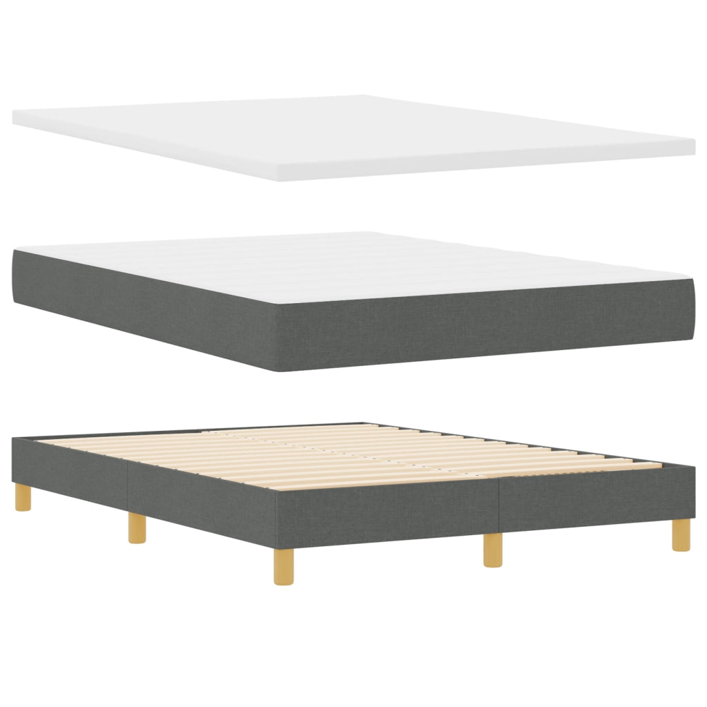 Letto con Box Spring e Materasso Grigio Scuro 160x200 cm Tessuto