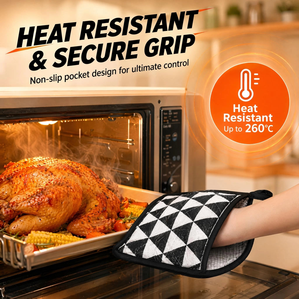 Set di 6 presine, resistenti al calore fino a 260 °C, con gancio