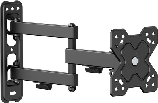 Wandbeugel universale per monitor TV, houder con braccio oscillante, inclinabile e girevole, compatibile con schermi da 13 a 32 pollici, peso massimo 20 kg, VESA fino a 100x100 mm, colore nero