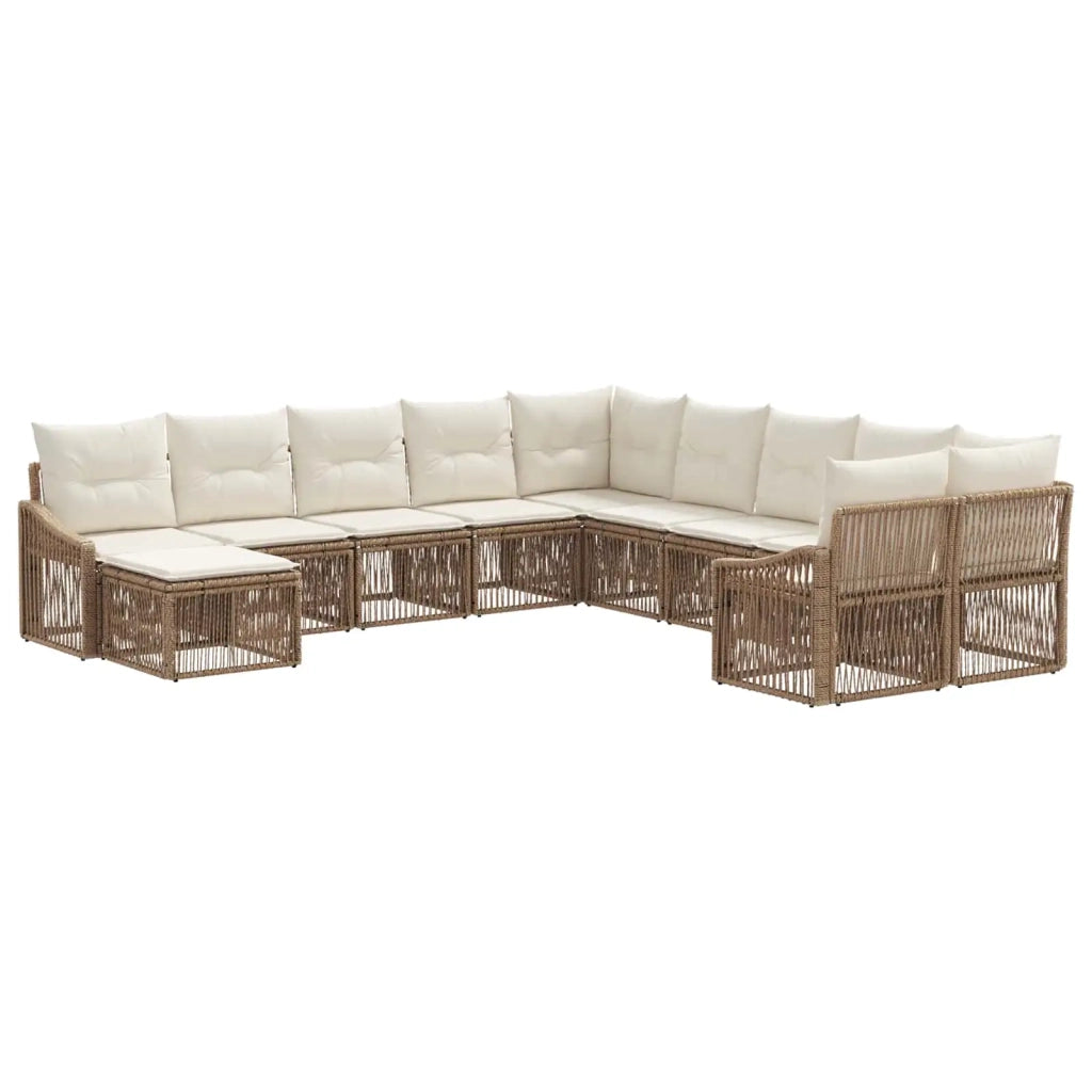 Set Divano da Giardino 11 pcs Beige polyrattan 3436206