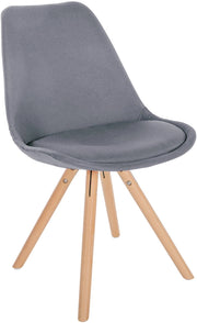 Sedia Sofia Tessuto grigio chiaro,natura (rotondo)