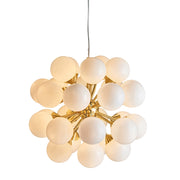 Lampadario OSCAR Endon ottone spazzolato sfere opali 28xG9