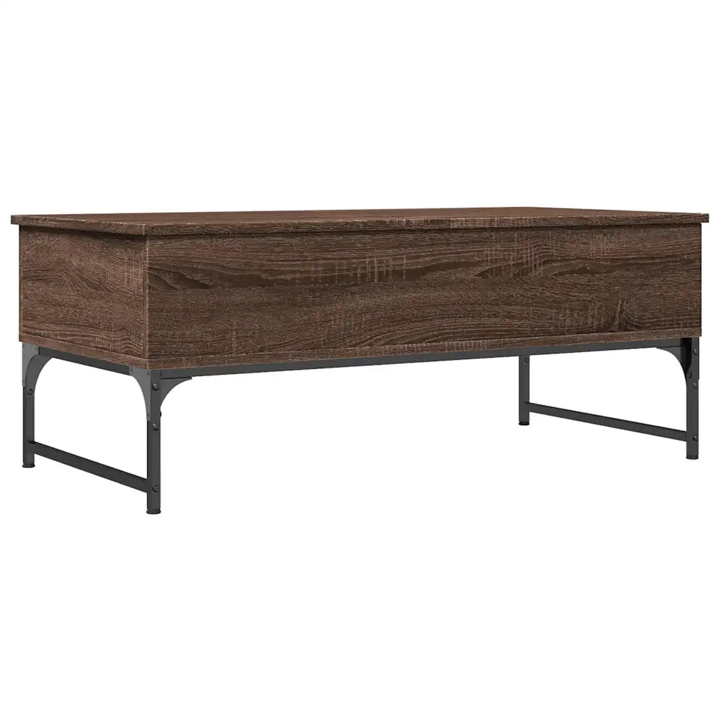 Tavolino Salotto Rovere Marrone 100x50x40cm Multistrato Metallo 845380