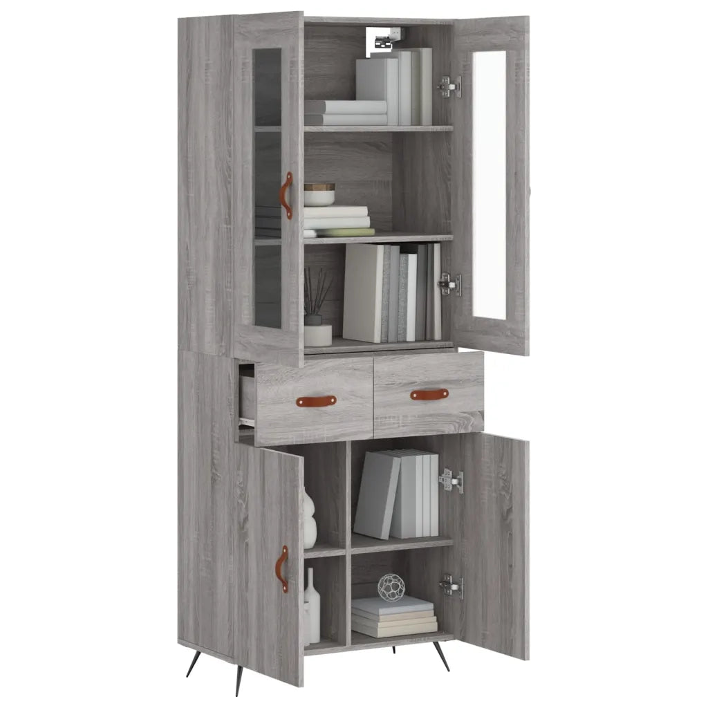 Credenza Grigio Sonoma 69,5x34x180 cm in Legno Multistrato 3198511