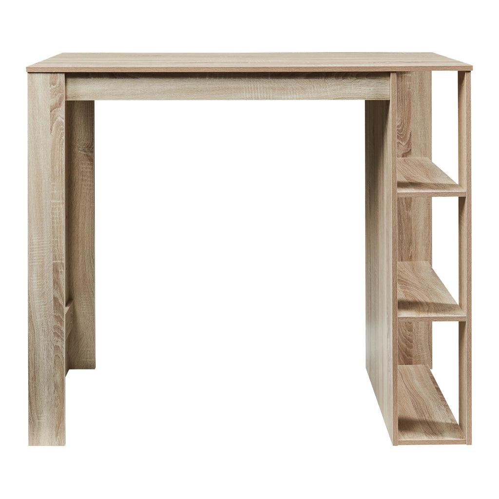 Tavolo Alto da Bar Danderyd Bancone a 3 Ripiani Laterali 120 x 60 x 106 cm - Effetto Rovere [en.casa]