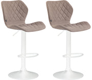 Set 2 sgabelli bar Cork in tessuto Tortora,bianco
