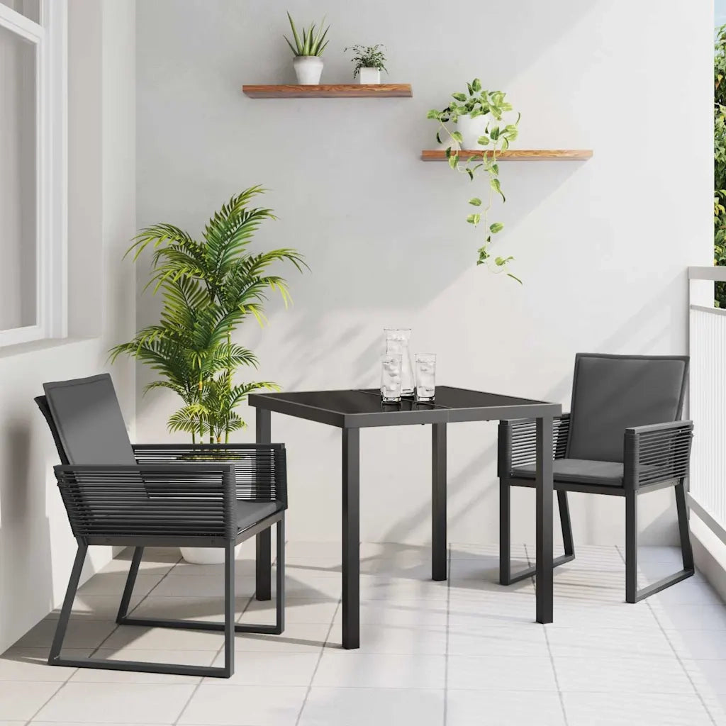 Set da Pranzo per Giardino 3 pcs Nero 3379317
