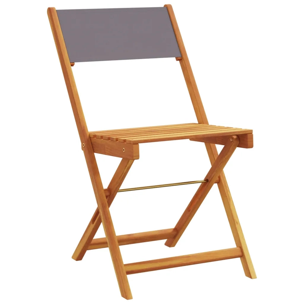 Sedie Giardino Pieghevoli 4pz Antracite Tessuto Legno Massello 3214613