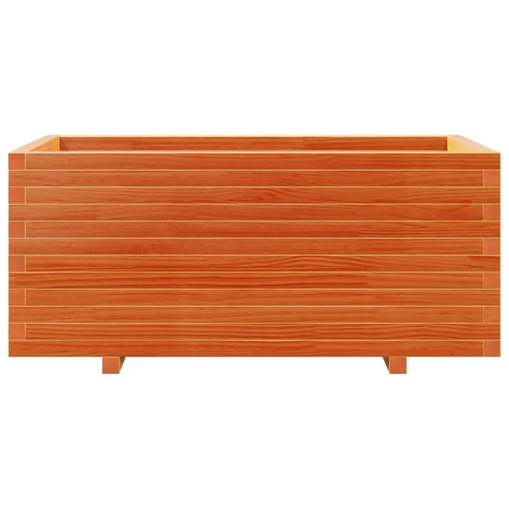 Fioriera | Cassetta per fiori | Vaso Giardino Marrone Cera 110x60x49,5 Legno Massello Pino