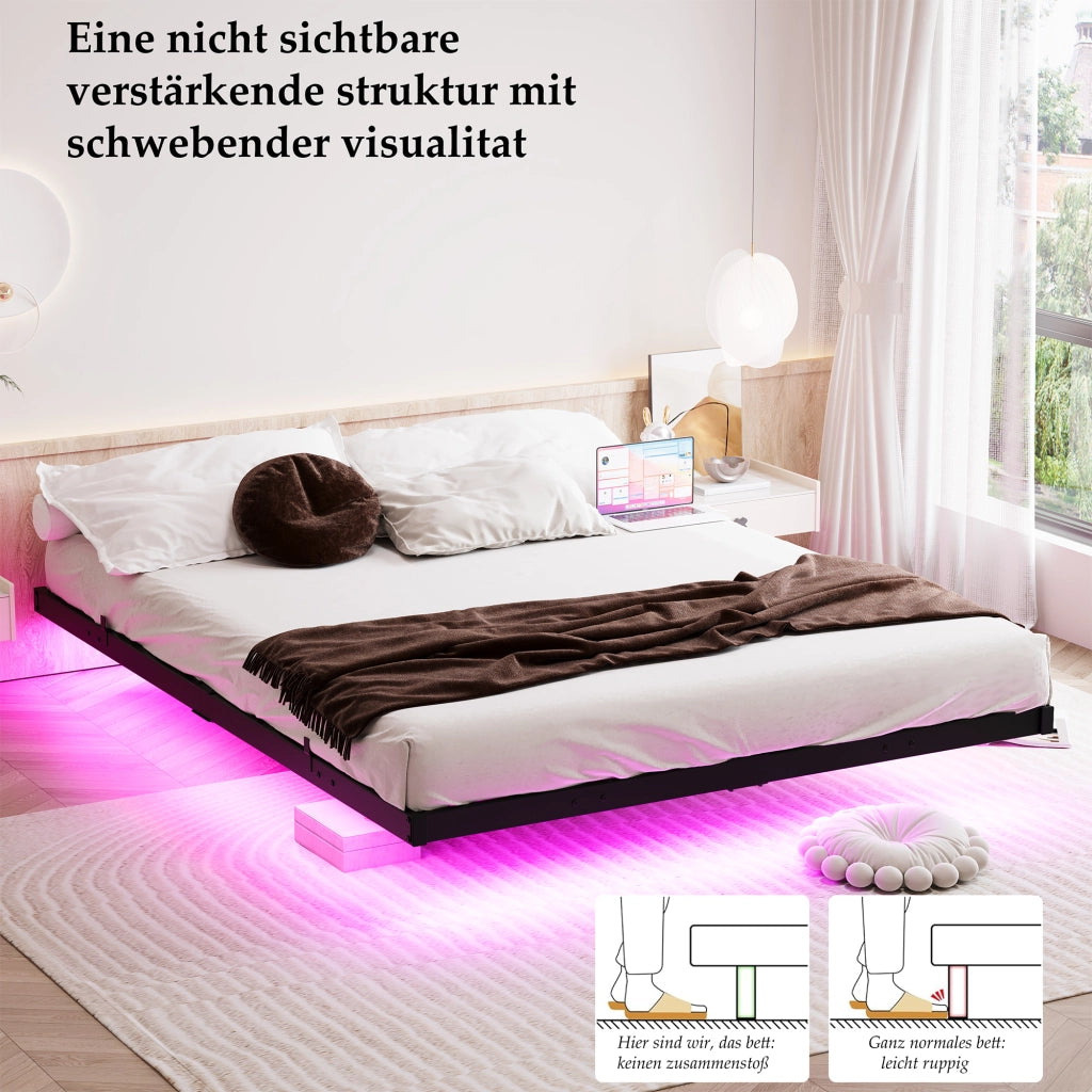 letto metallo nero 140 x 190 cm