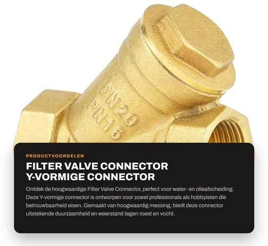 Connettore di filtro a Y con bocchetta 3/4" BSPP in rame - per uso interno - rame - separatore acqua-olio - temperatura di funzionamento 0-150 °C - duraturo e inox - connettore di filtro