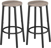 Set di Sedie Bar - Design Industriale - Stabile e Sostenibile - Greige e Nero - Cucina e Sala da Pranzo - Per Casa o Bar
