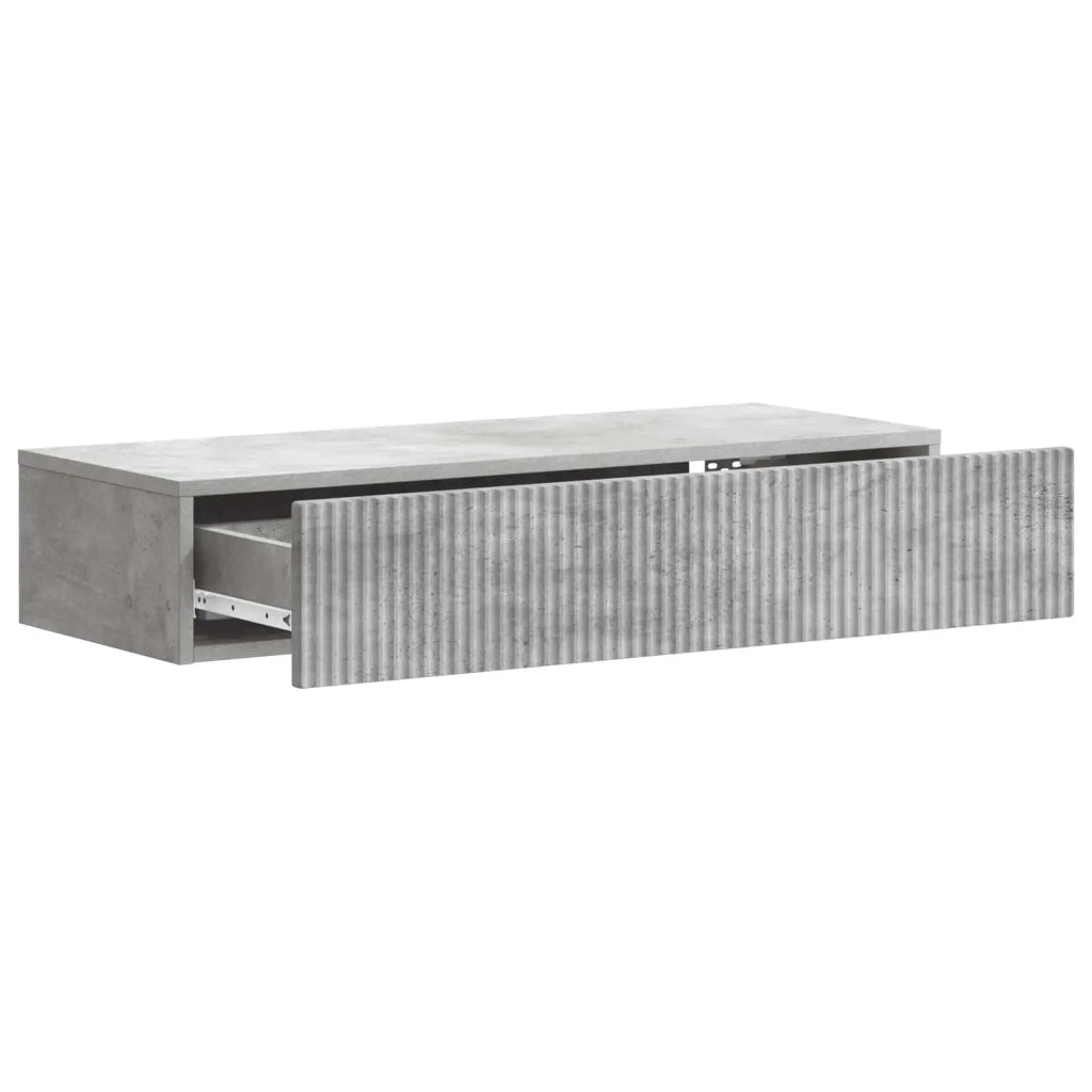 Tavolino da Parete Laterale Grigio Cemento 87,5 x 34,5 x 17 cm 898498