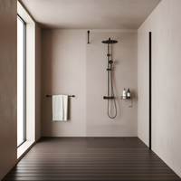 Parete Doccia Rea Flexi Transparent / Black 80