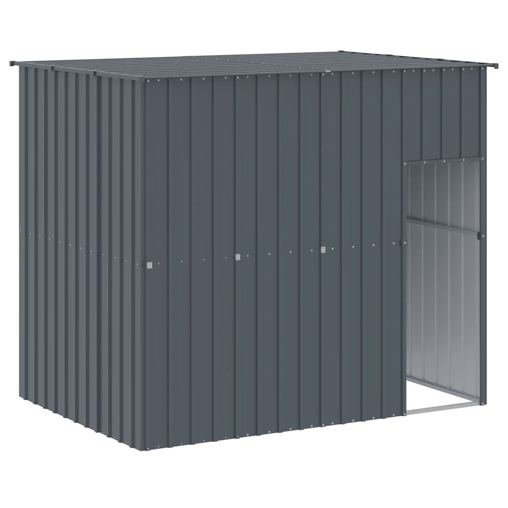 Casetta Cani con Tetto Antracite 214x153x181 cm Acciaio Zincatocod mxl 70317