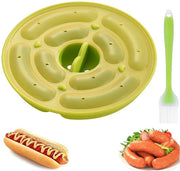 Forma per Hotdog con Copertura - Fornitura di Cottura in Silicone per Hotdog - Forma Flessibile Antiforatura - Incluso Pennello per Pulizia in Silicone - Resistente al Calore e Duraturo.