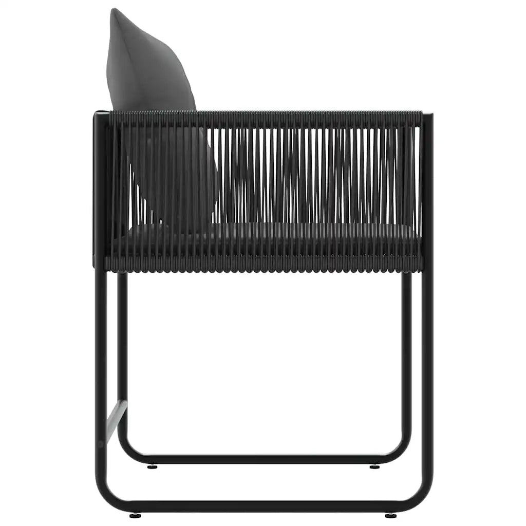 Sedia con cuscino 4 pz | Sedie da Esterno Nero e antracite Rattan in PE