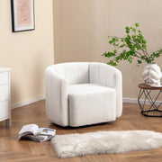 Poltrona Relax Girevole, Poltrona Moderna Imbottita con Schienale Curvo e Braccioli, Sedia da Lettura per Soggiorno, Poltrona Soggiorno, Portata 160 kg