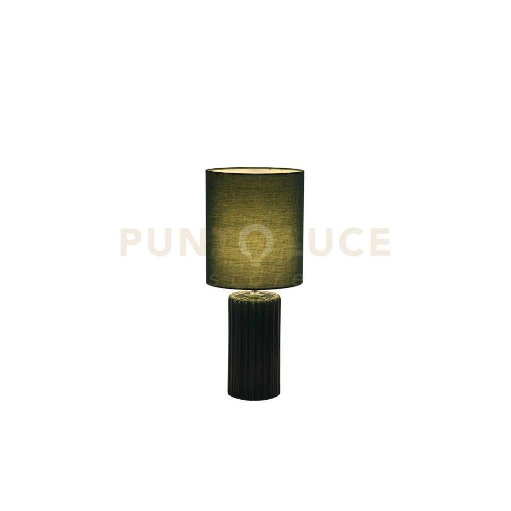 Lampada da tavolo Groove 1Lt, verde oliva con paralume abbinato