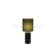 Lampada da tavolo Groove 1Lt, verde oliva con paralume abbinato