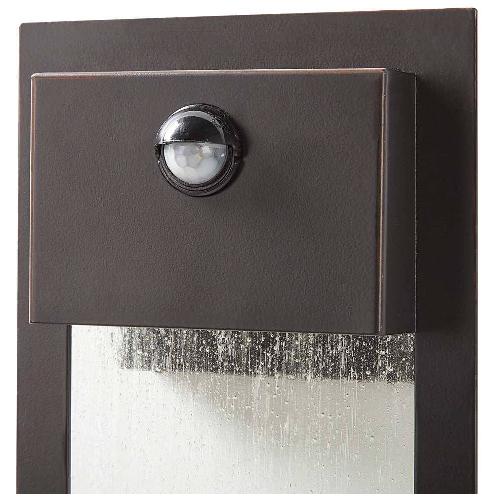 Lampada da parete a LED per esterni Lampada da parete nera Sconce in metallo ferro vetro opaco con sensore di movimento Design moderno Patio Garden