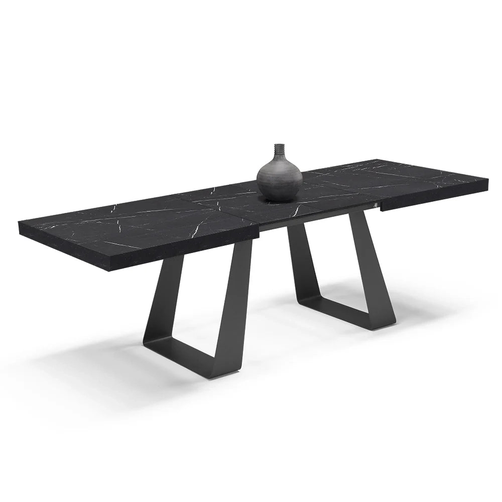Tavolo allungabile da pranzo Pietra Nera 160x90 MADE IN ITALY modello ARGO fino a 240 CM per sala da pranzo, cucina e soggiorno, design moderno con top melaminico