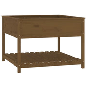 Fioriera | Cassetta per fiori | Vaso con Mensola Ambra 111,5x111,5x81cm Legno Massello Pino