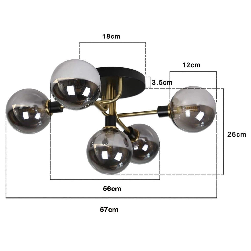 ZMH Lampada da soffitto a globo in vetro per illuminazione soggiorno