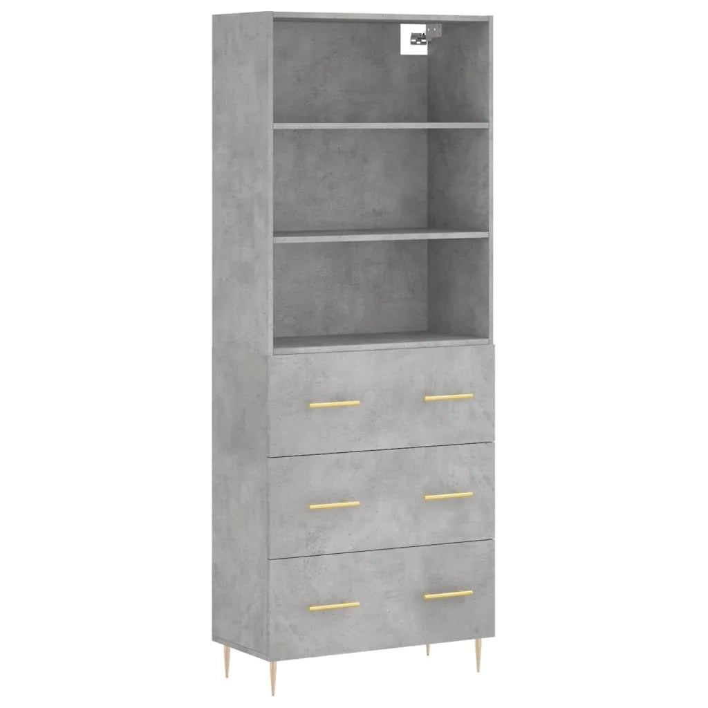 Buffet credenza cassettiera armadio mobile contenitore organizer cucina soggiorno salotto alto 69,5 x 34 x 180 cm legno ingegnerizzato grigio 02_0034505