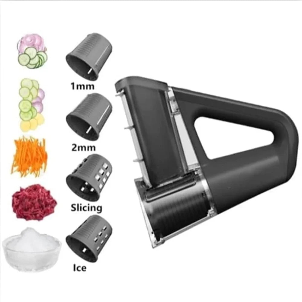 Trade Shop - Tritatutto Elettrico 4in1 Affettaverdure Multifunzione Frullatore Senza Fili Con 4 Lame -