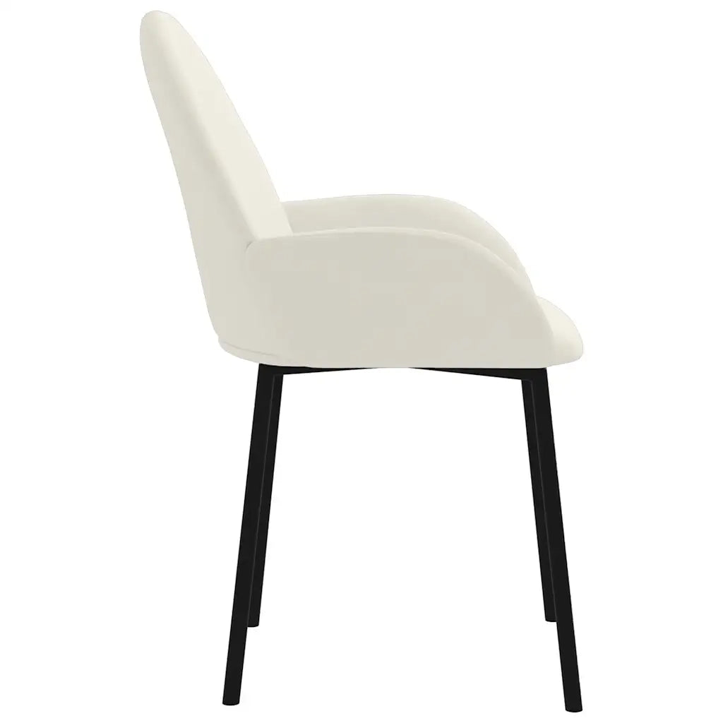 Sedie da Pranzo 2 pz Crema in Velluto cod mxl 19530