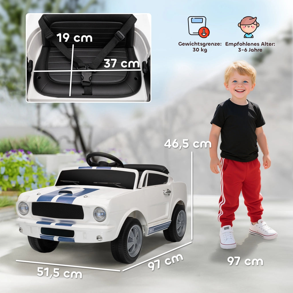 Auto elettrica per bambini 12V ¨C zephmum ¨C Bianco con telecomando 2.4GHz