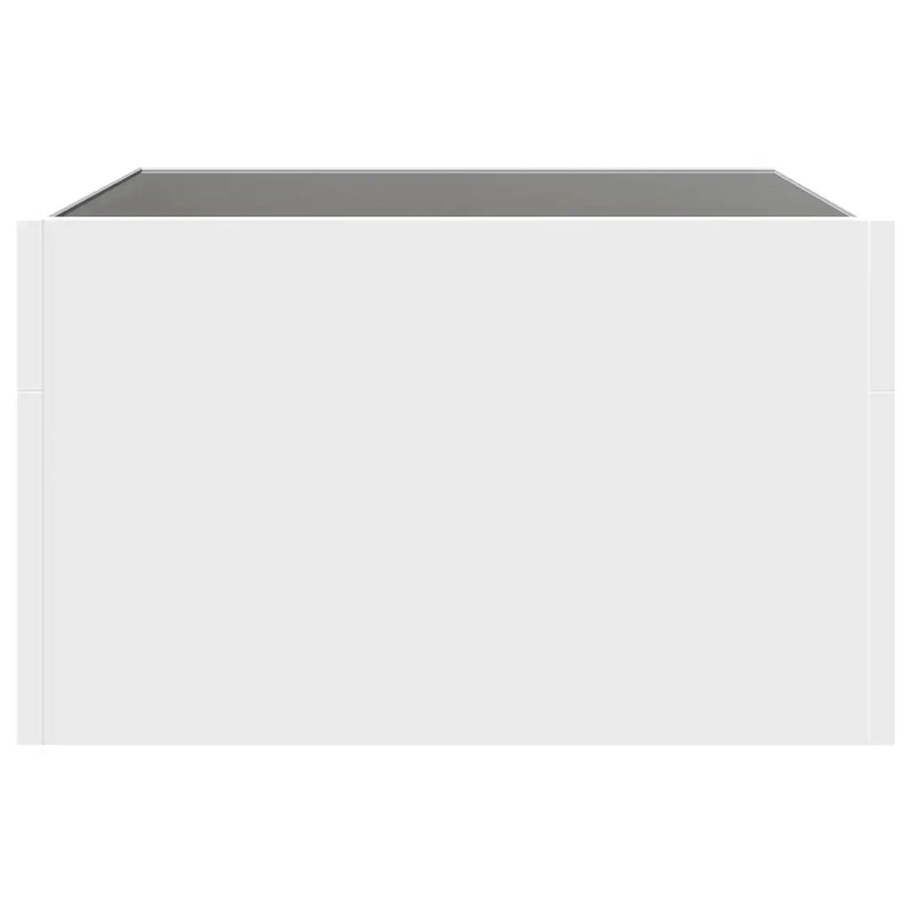 Tavolino da Salotto con LED Infinity Bianco 50x50x30 cm
