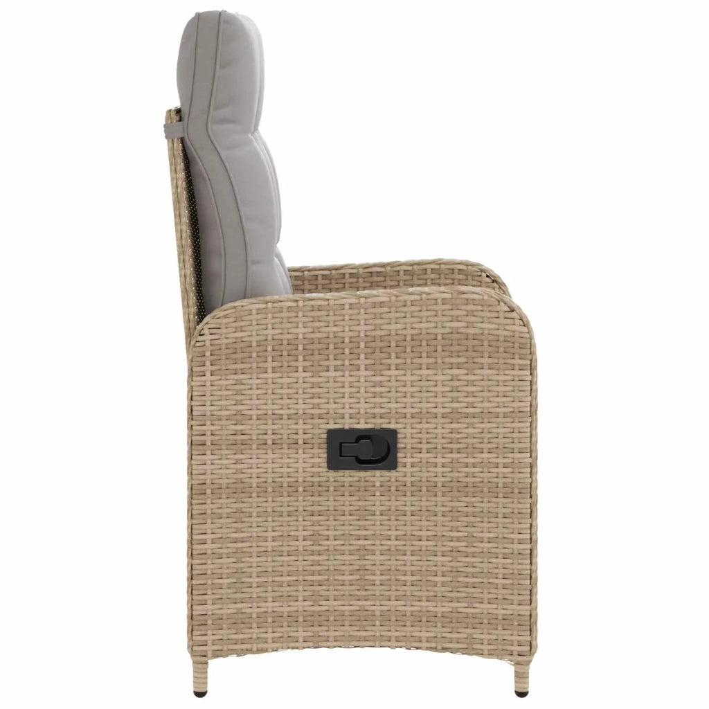 Sedia da giardino reclinabile Beige e Grigio Chiaro