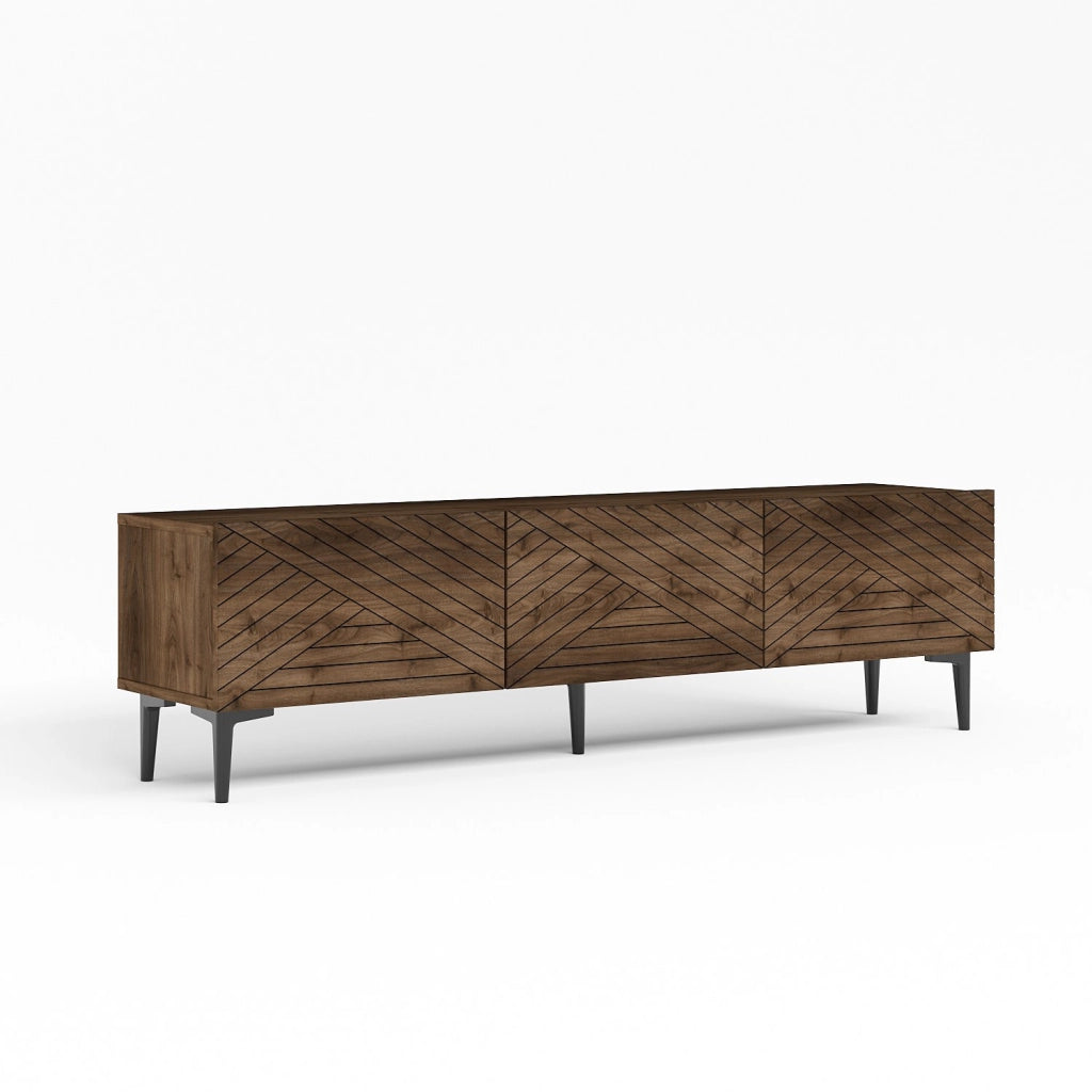 Porta TV in legno "Felix" - 160 x 31 x 44 cm - Marrone