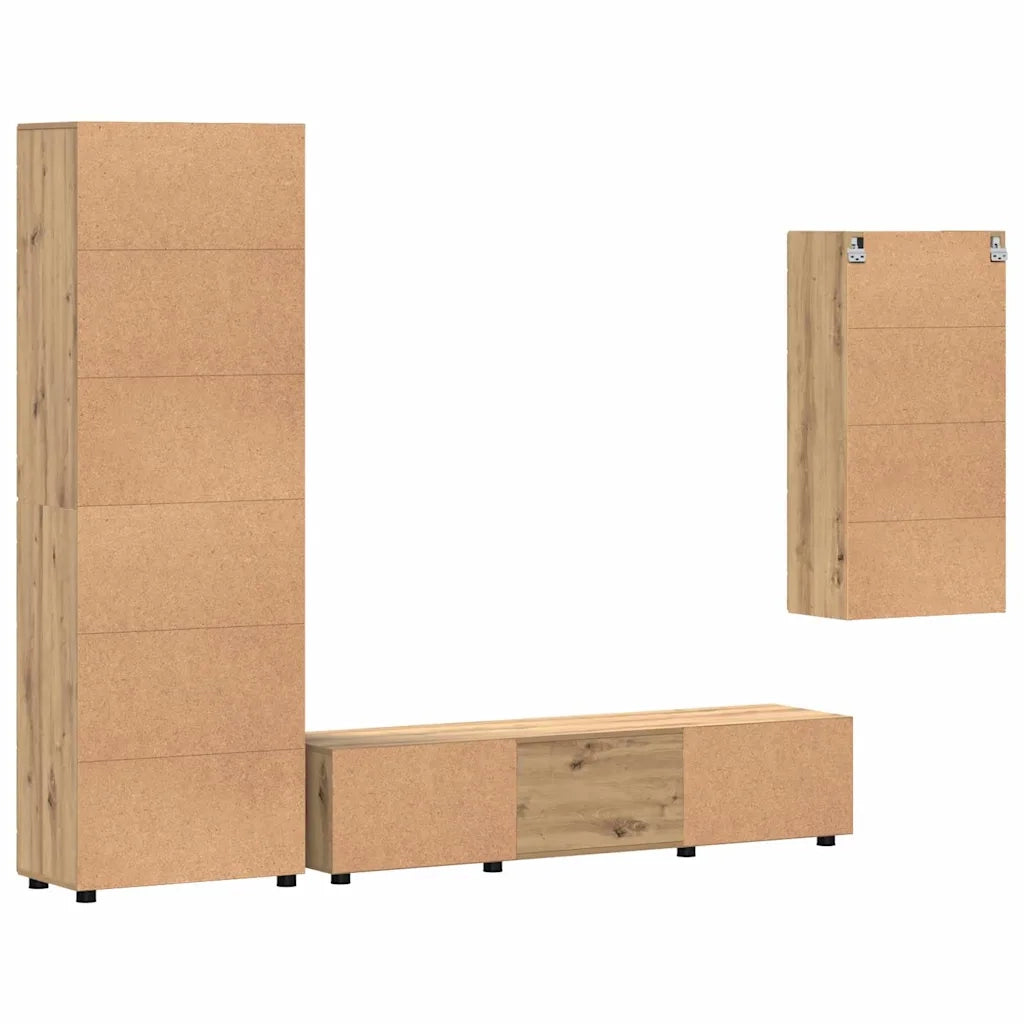 Set mobile TV FLORIN 3 pcs Rovere artigianale Legno multistrato 3397973