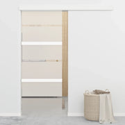 Porta Scorrevole in Vetro ESG e Alluminio 76x212 cm Argento 288058