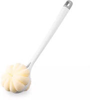 Borstello di doccia con spazzola per il corpo, spazzola per la pelle del corpo per donne, spugna per doccia con lunga maniglia, spazzola per il corpo, spugna per doccia, spazzola per il corpo secca (bianco)
