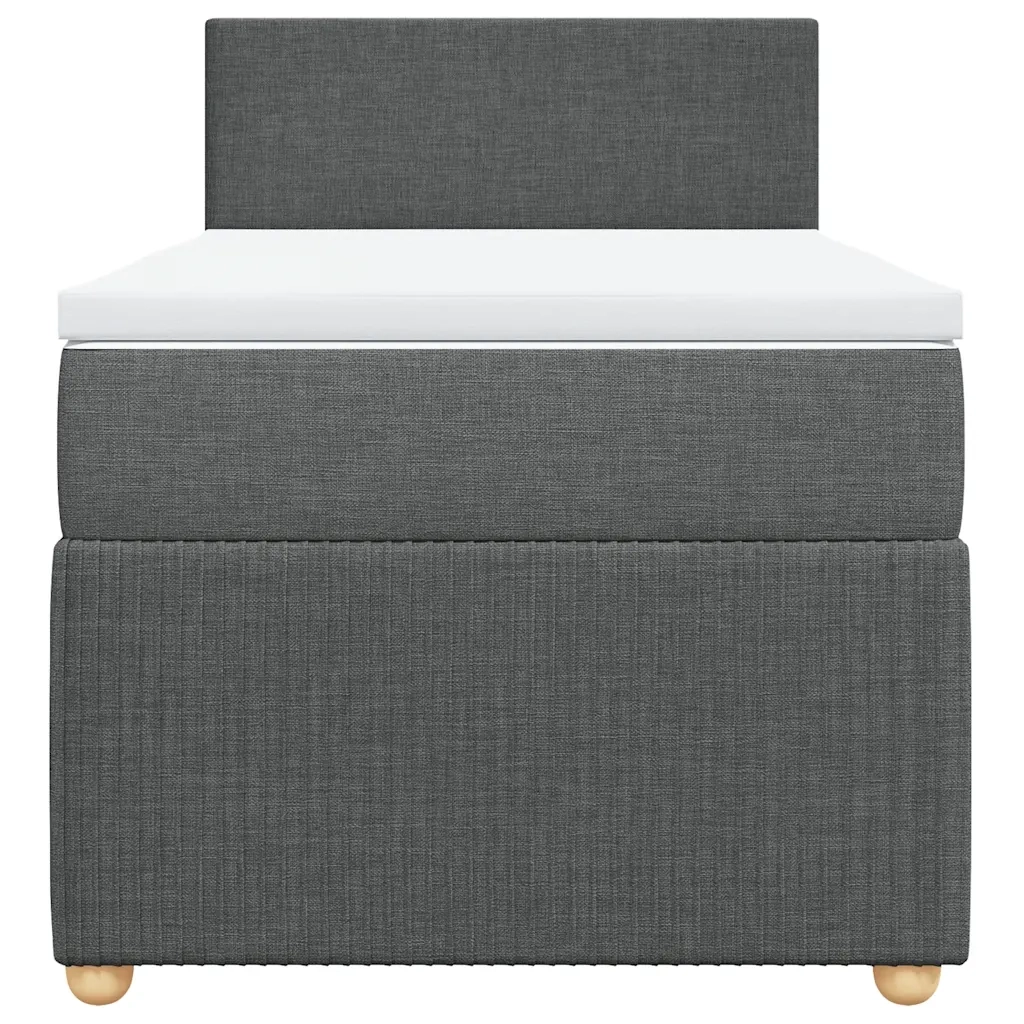 Giroletto a Molle con Materasso Grigio Scuro 100x200 cm Tessuto