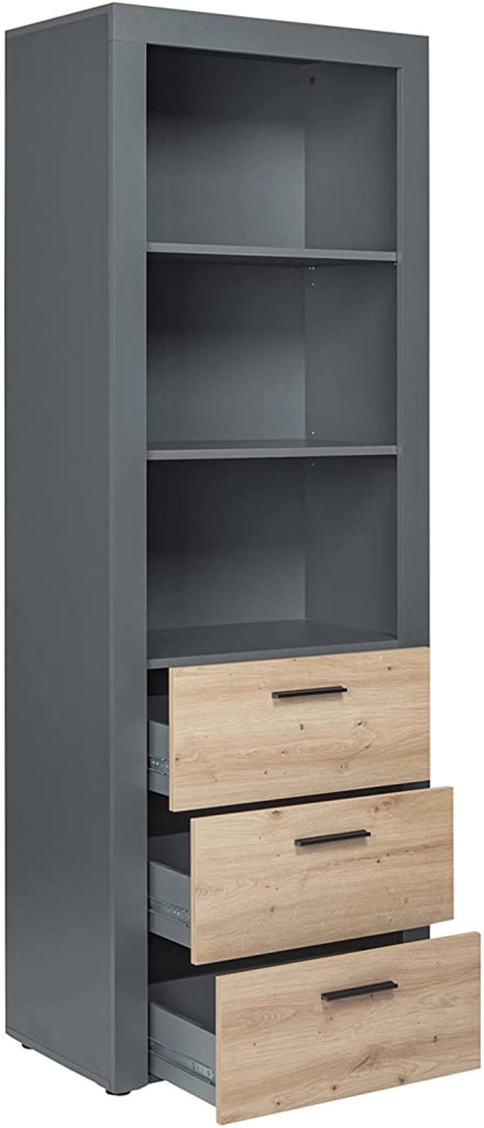 LIBRERIA SCAFFALE CORBETO MOBILE CASA UFFICIO ANTRACITE ROVERE 68.6x41.6x190CM