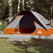 Tenda da Campeggio a Cupola 4 Persone-Tenda per Escursionismo Grigio e Arancione 624610