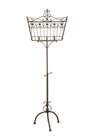 Biscottini Leggio da terra in ferro battuto pieno finitura ruggine anticata L46xPR32xH139 cm