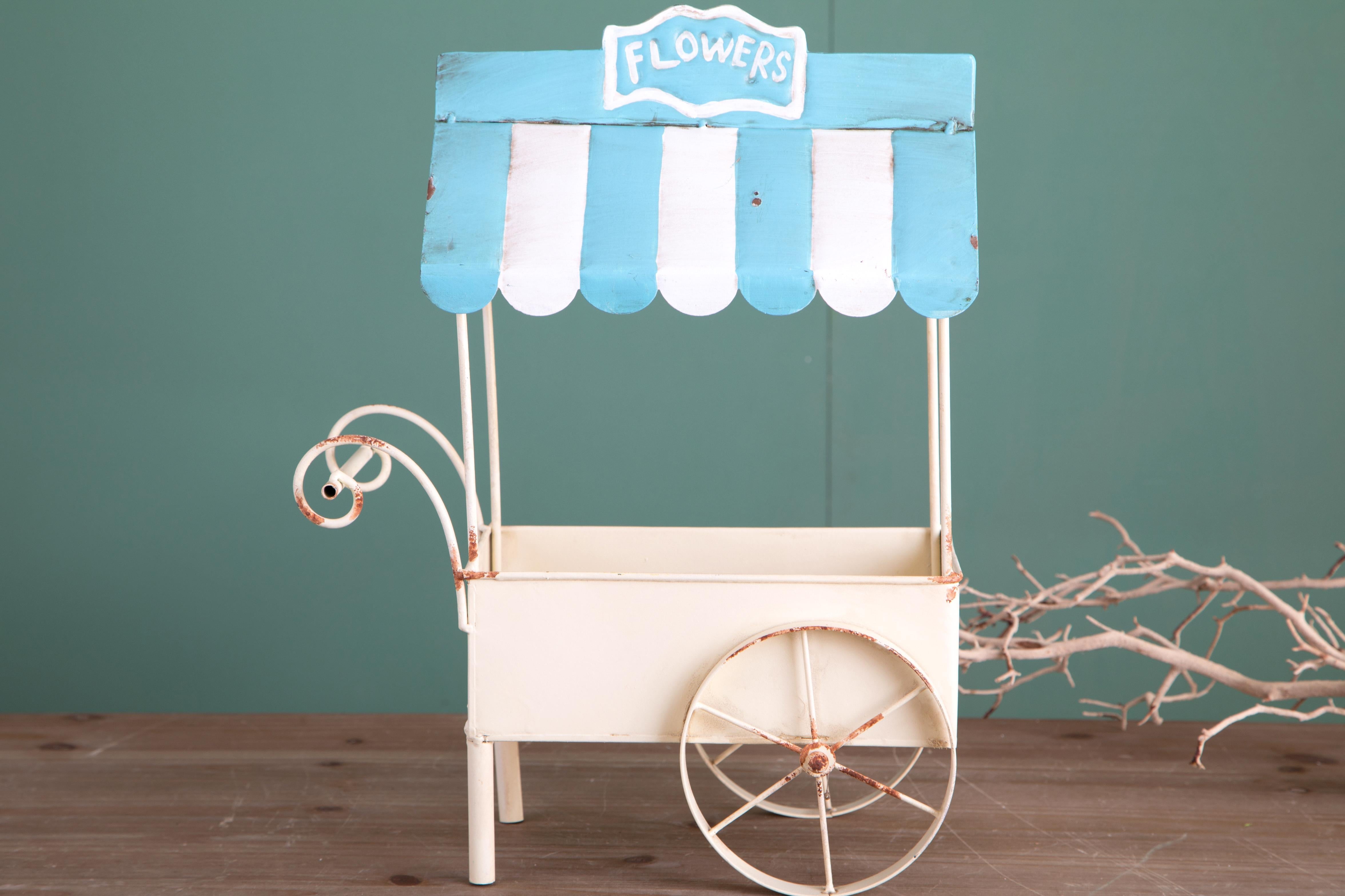 Carrettino 34x18xH52 cm con Contenitore e Tettuccio