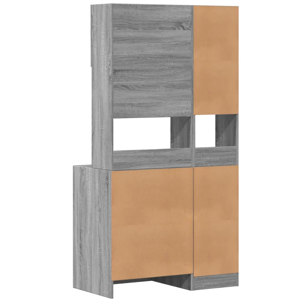 Mobile da cucina-Armadio da cucina Grigio Sonoma 95x50x180cm in Legno Multistrato