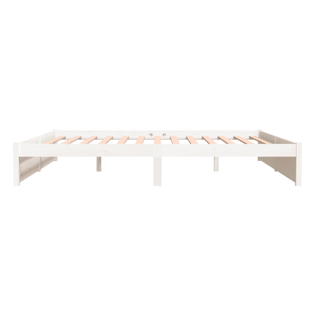 Giroletto-Struttura Letto Bianco in Legno Massello 200x200 cm 124167