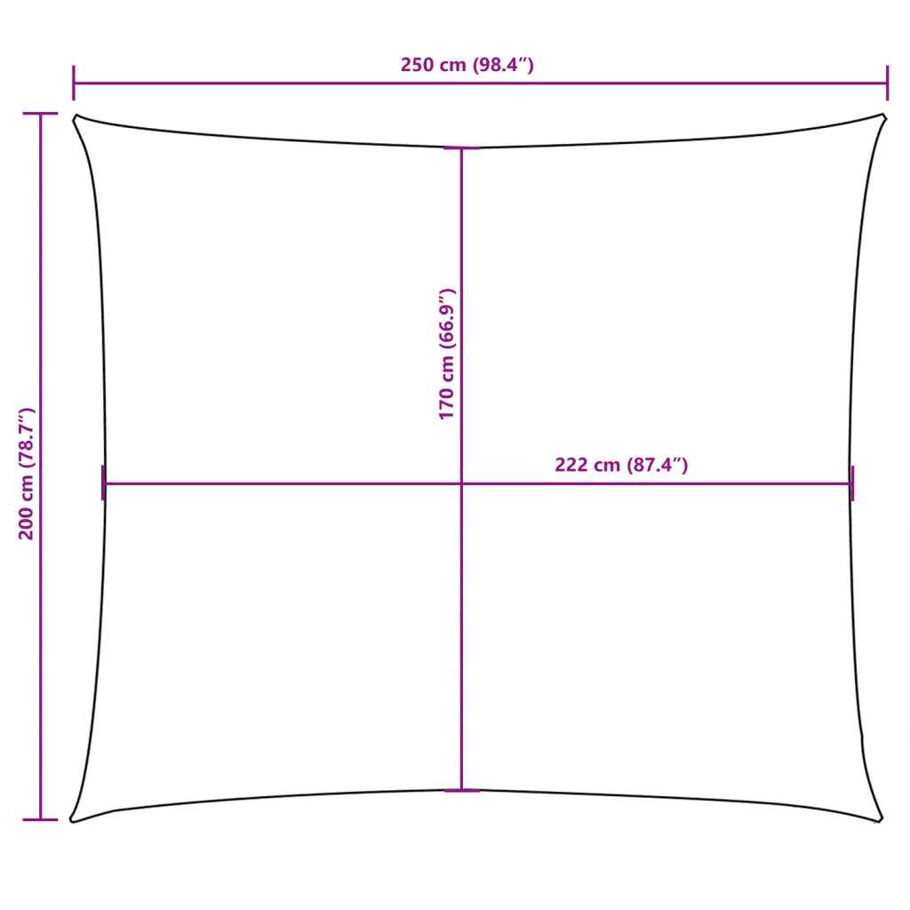 Parasole a Vela Oxford Rettangolare 2x2,5 m Talpa 135419