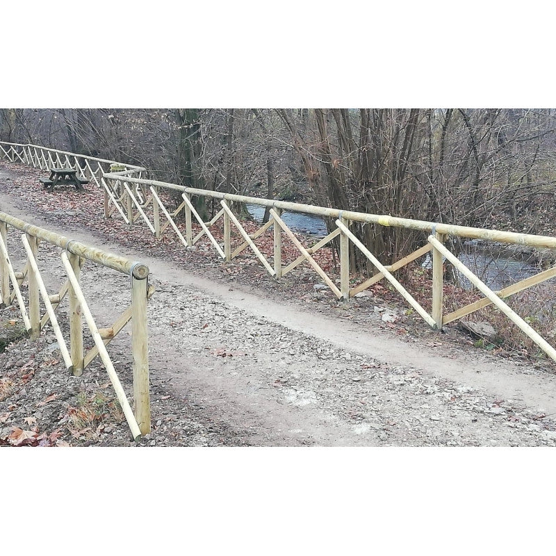 Recinzione in legno Croce di SantAndrea 20 pezzi lunghezza 200 cm per giardino - Esterni da Vivere
