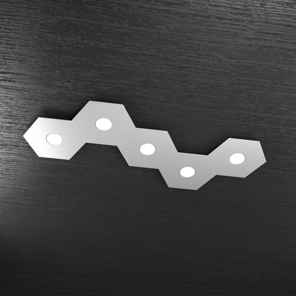 HEXAGON APPLIQUE-PLAFONIERA 5 LUCI GRIGIO 1142-5L-GR
